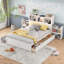 Lit plateforme pleine grandeur avec tablettes coulissantes, lit gigogne simple et 2 tiroirs-1600674634