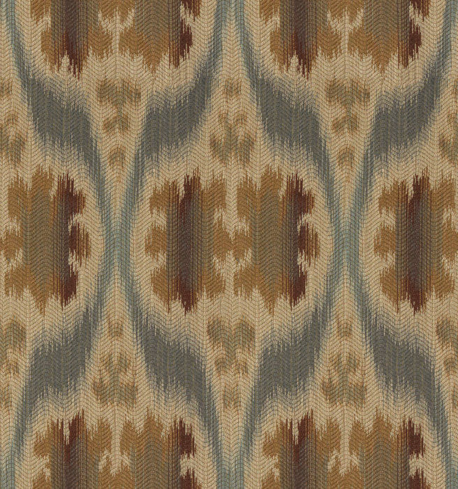 Guaranteed in Stock Rayon and Polyester Fabric, Blue / Beige / Brown