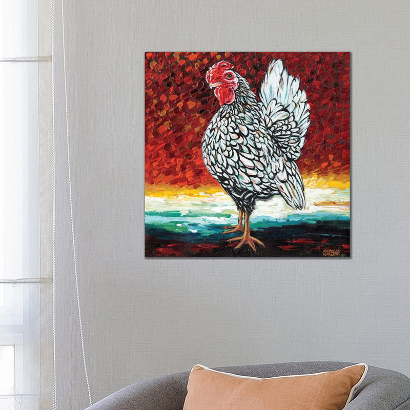 Fancy Chicken II by Carolee Vitaletti - Wrapped Canvas Painting, 66.04 cm H x 66.04 cm W x 1.91 cm D