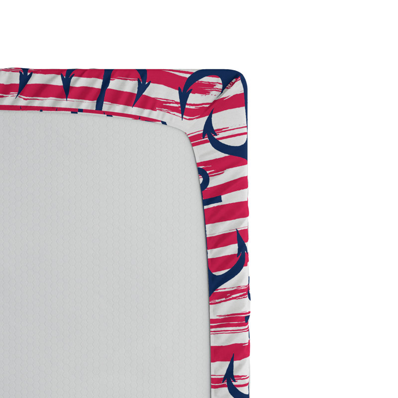 Microfiber Fitted Sheet, Red Striped, Full Fitted Sheet