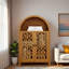 Armoire décorative arquée sculptée à la main avec tablette ouverte et plateau arqué