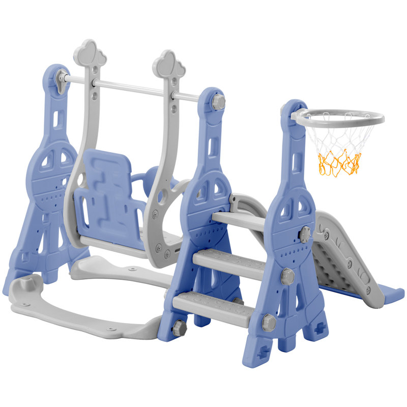 Gulledge Freeport Park 140cm W Plastic Freestanding Slide,  Blue
