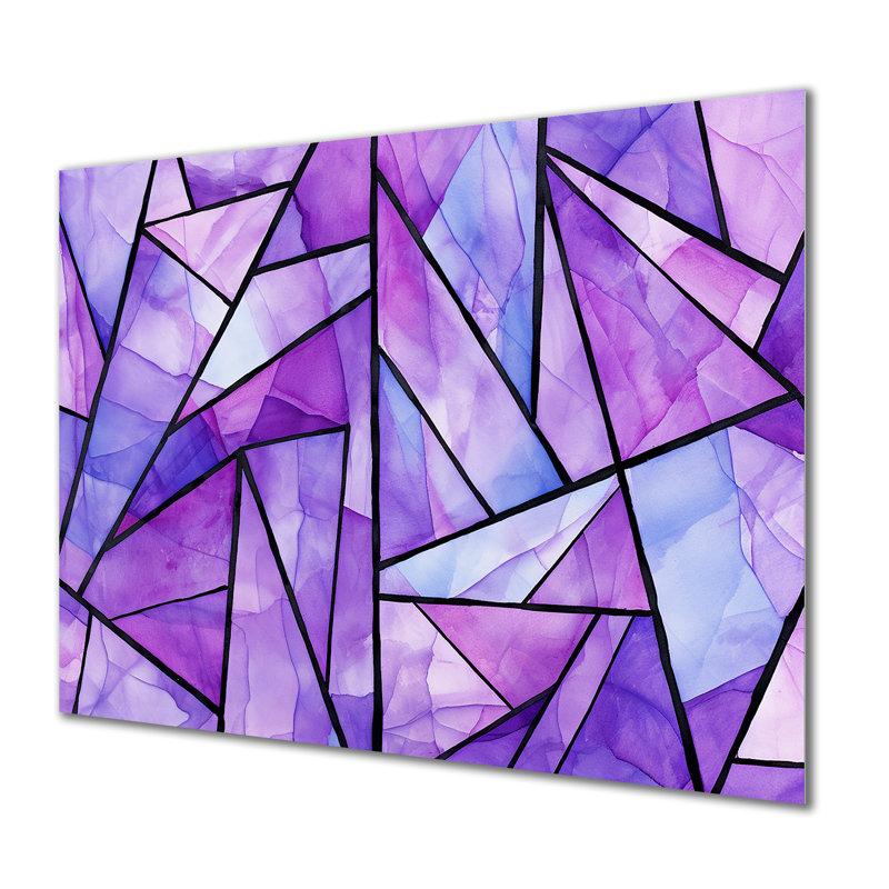 Mauve et bleu Tide Tilt - art mural géométrique en métal MT137502, H 30 po x l 40 po x P 1,5 po