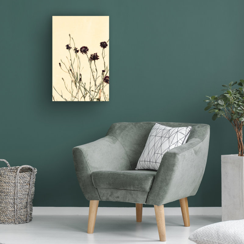 Fleurs fanées sur toile, H 19 po x l 12 po x P 2 po