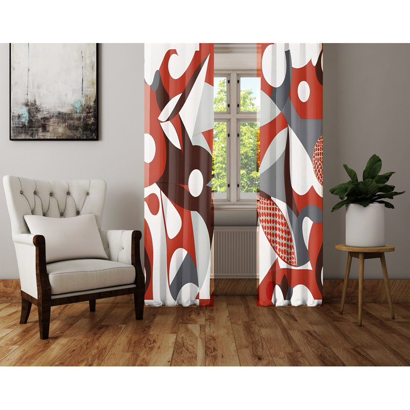 Paire de rideaux semi-transparents en polyester Brenee, L 40 po x L 61 po