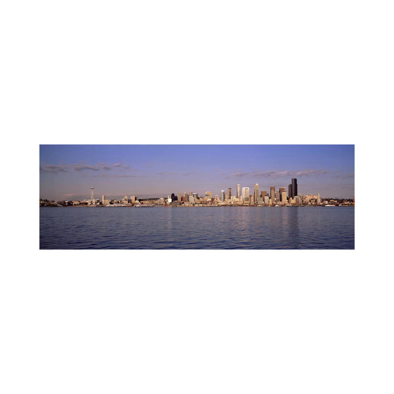 City Viewed From Alki Beach, Seattle, King County, Washington State, USA 2010 by Panoramic Images - Wrapped Canvas Panoramic Print