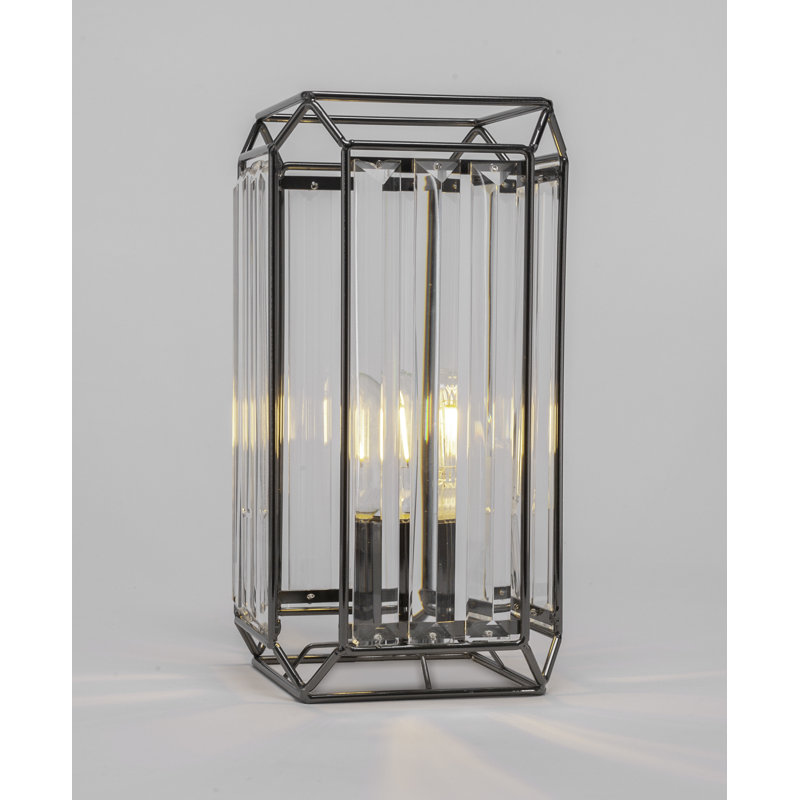 Fernville Table Lamp, Black Chrome, 12.5" H x 7.5" W x 7.5" D
