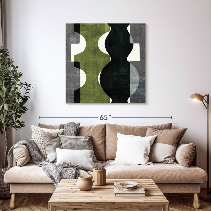 Déco géométrique Avery avec vert, H 39 po x l 39 po