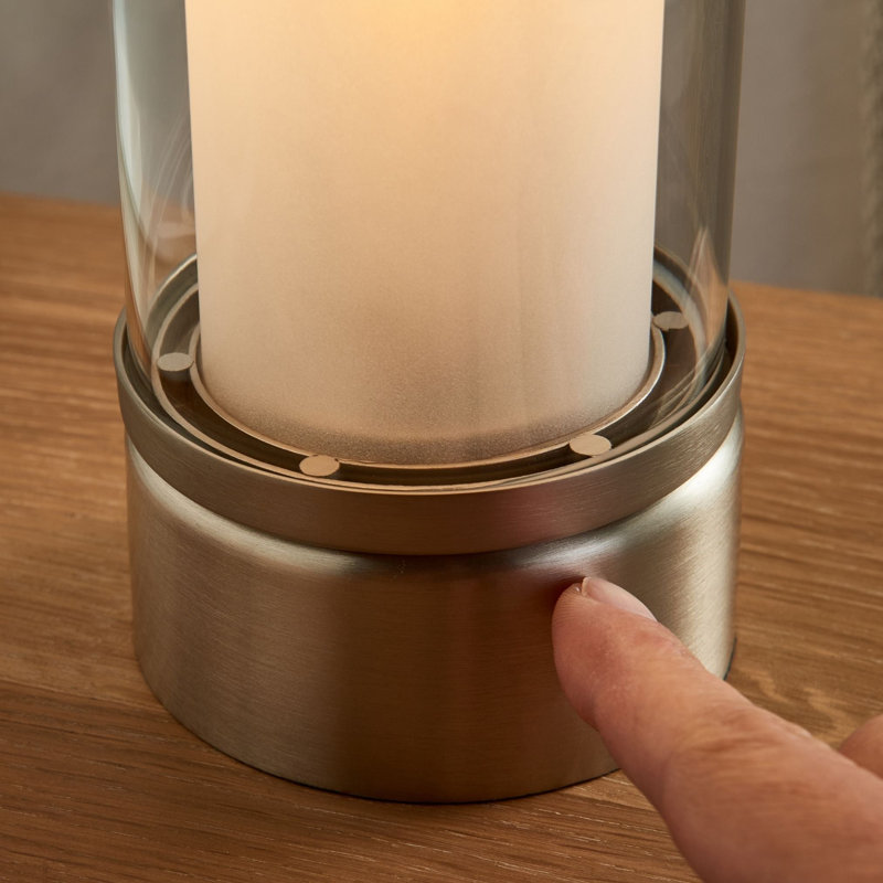 Glass Desk Lamp, Silver