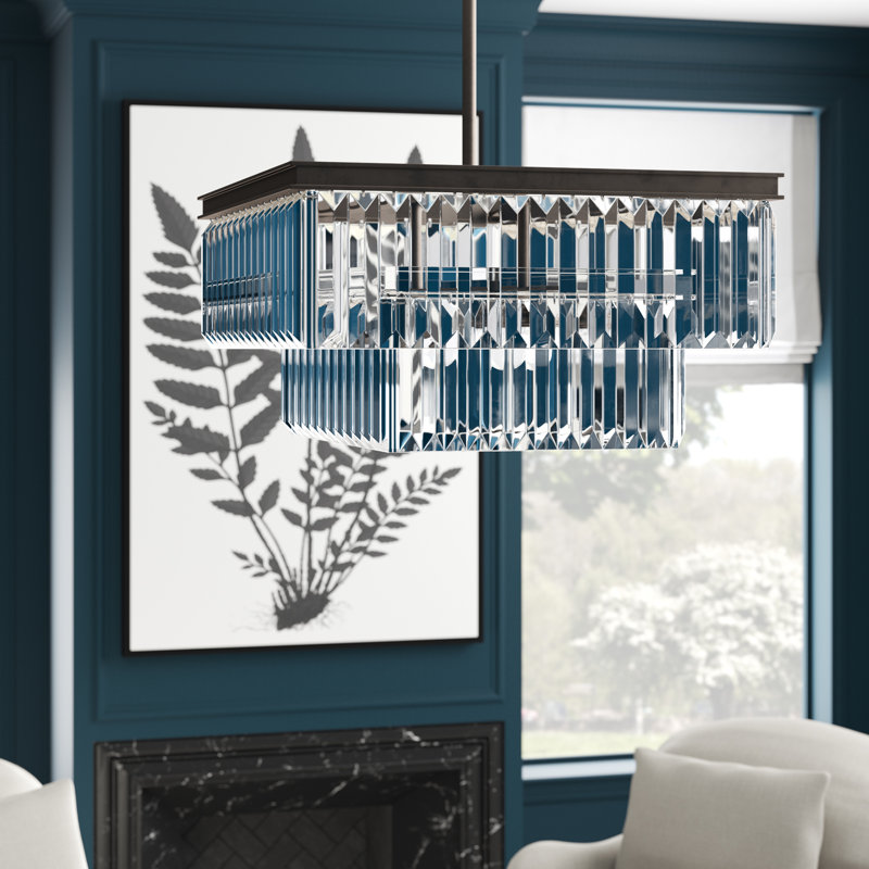 Luminaire suspendu pour îlot de cuisine 4 lumières Sathvik, Bronze antique