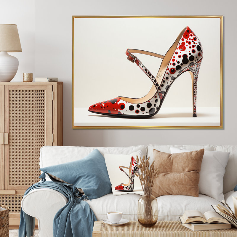 Red High Heels Sophistication III - Imprimé, H 30 po x l 40 po, Cadre photo noir