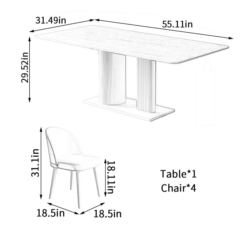 Zoeey, Blanc / Gris, H 29,52 po x L 55,11 po x l 31,49 po
