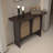 43.31" Black Rectangular Solid Wood Console Table