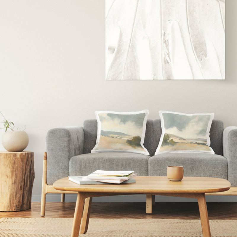 «Landscape of Brush Strokes», ensemble de 2 coussins décoratifs imprimés par Mona Grace, Paysage de coups de pinceau