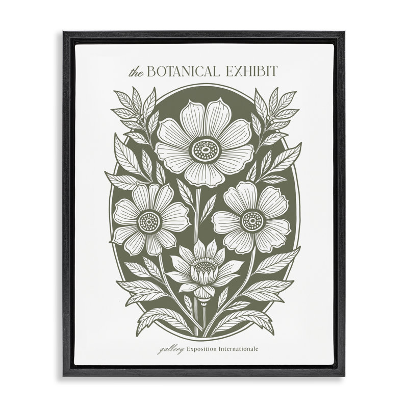 «Rounded Country Blooms», art mural encadré sur toile flottante, H 21 po x l 17 po, Cadre flottant noir de jais