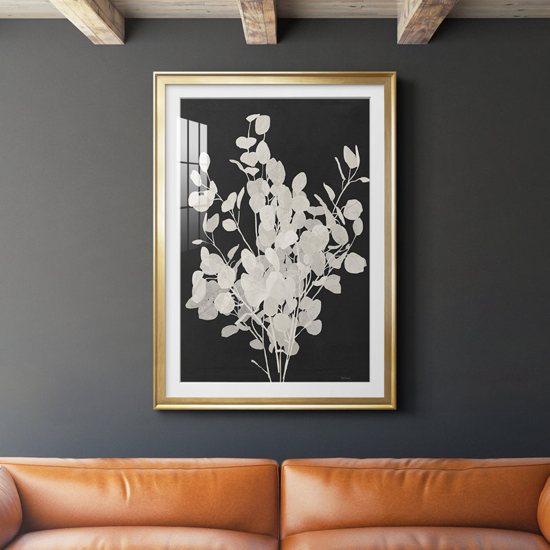 «Misty Branches II», reproduction encadrée de qualité supérieure - prête à être accrochée, H 42,5 po x l 30,5 po x P 1 po, Or