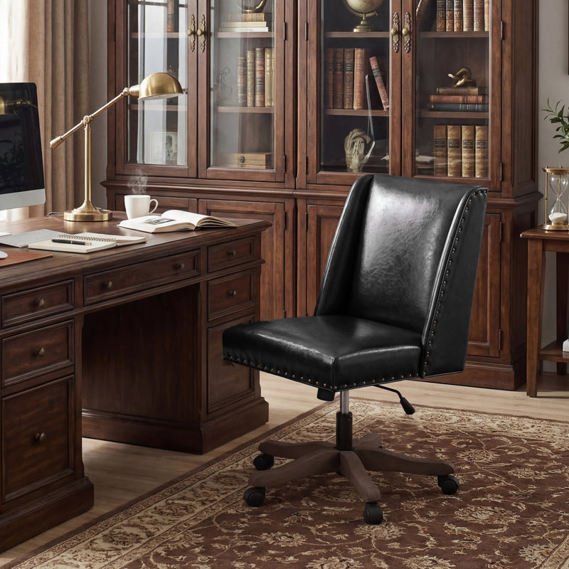 Task Chair, Classic Black Faux Leather
