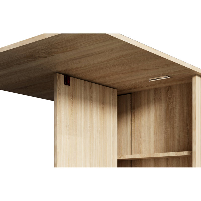 Table pliante moderne pour 6 personnes, 2 rangements, rectangulaire, bois de peuplier, assemblage simple et entretien de propreté avec rangement, forme rectangulaire, sièges, moderne, facile à assembler et à garder