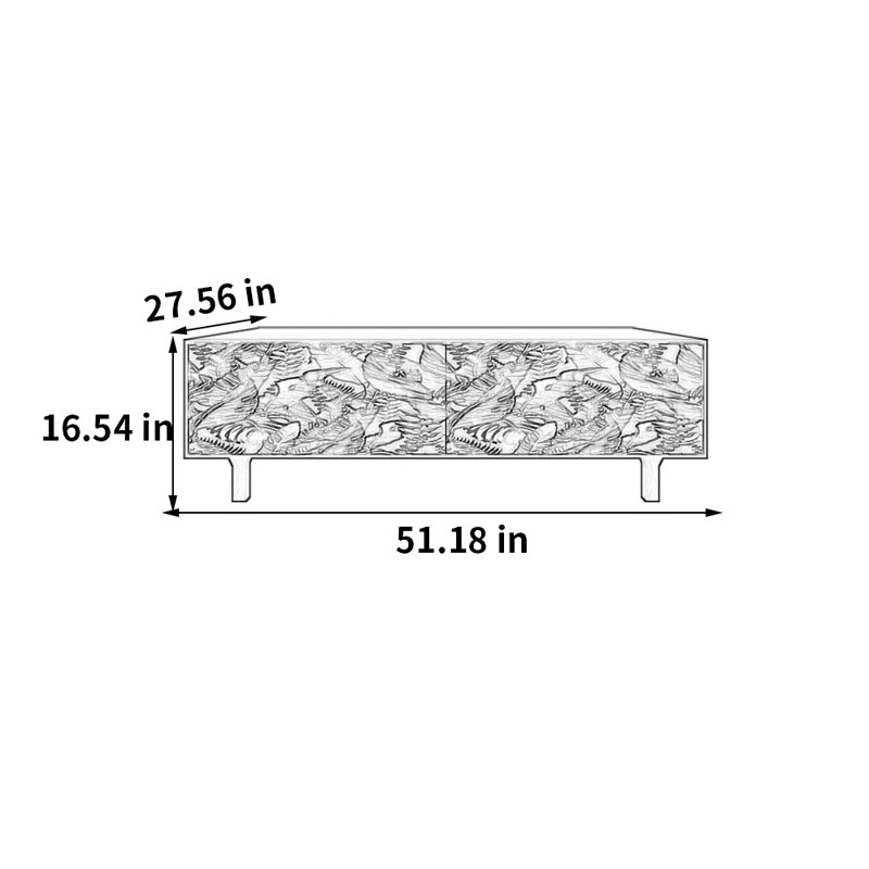 Table basse avec rangement peint français rétro, Blanc