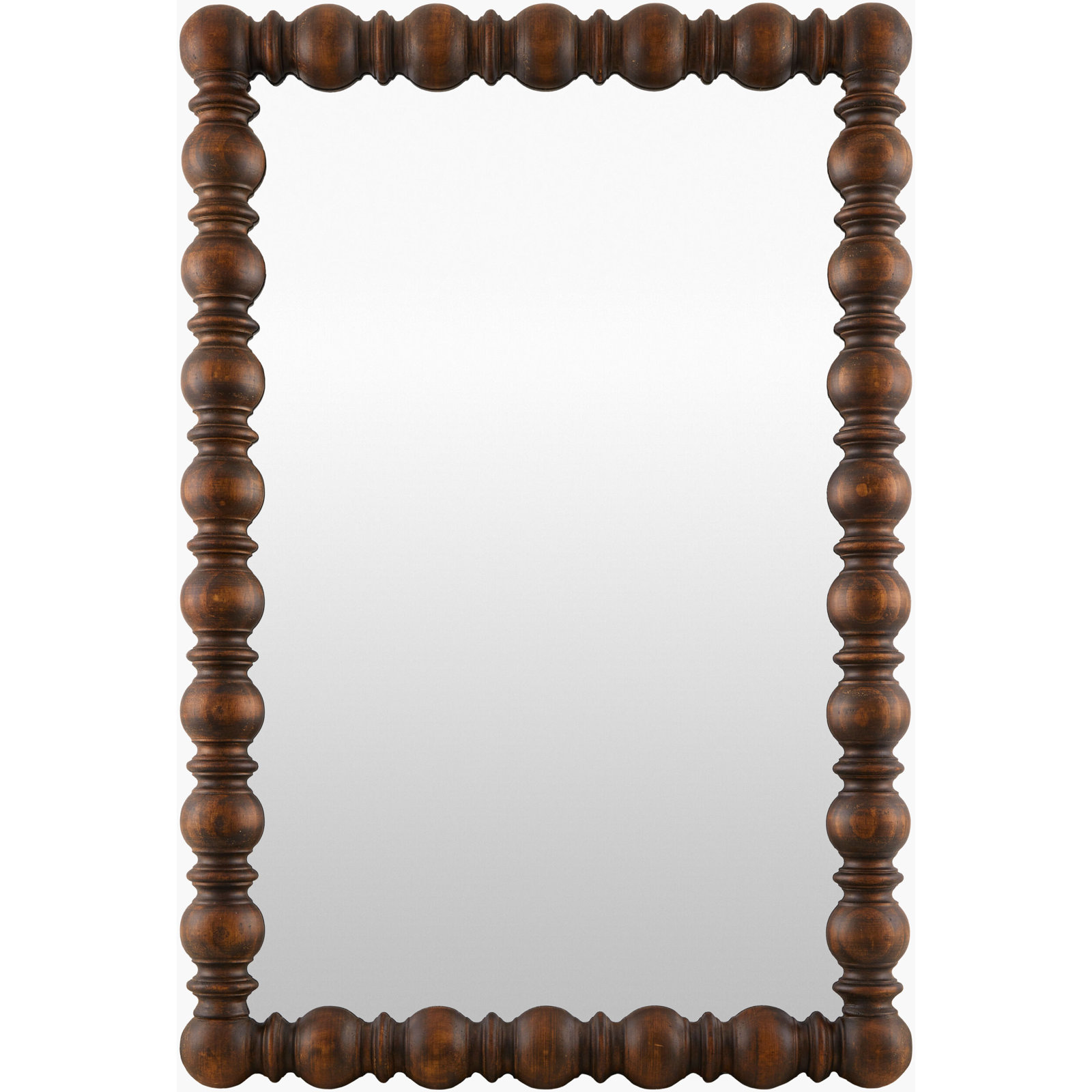 Pine Accent Mirror, 36" x 24", Dark Brown