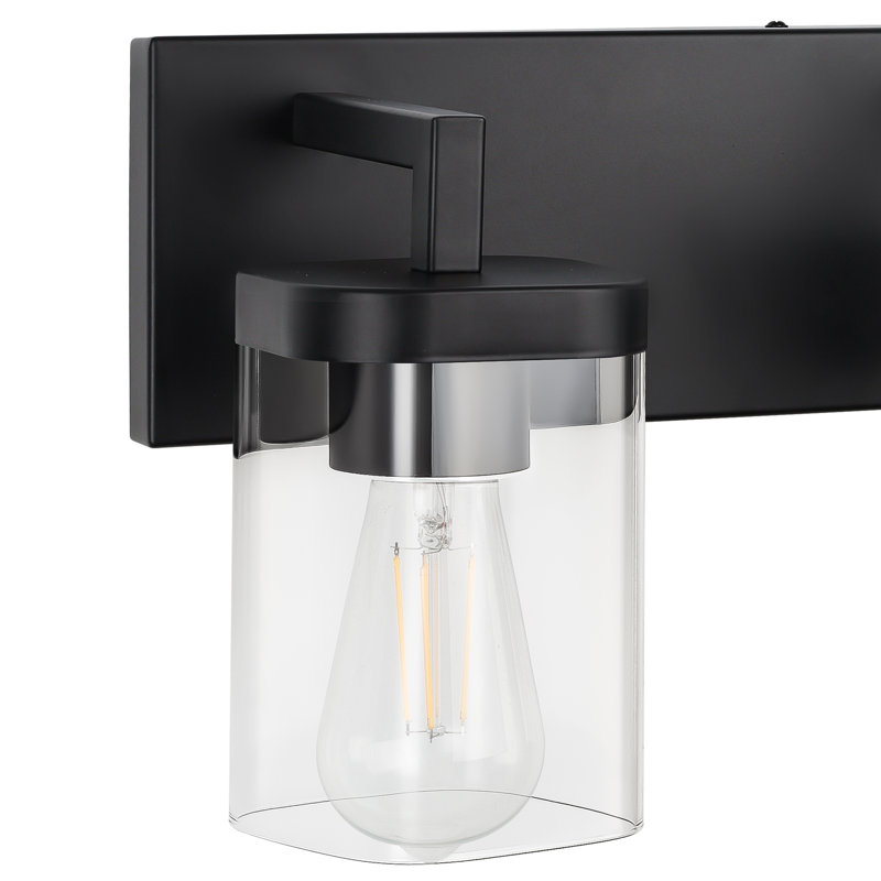 Éclairage pour meuble-lavabo à 4 lumières à intensité variable Krisstina, Noir mat, Trois lumières