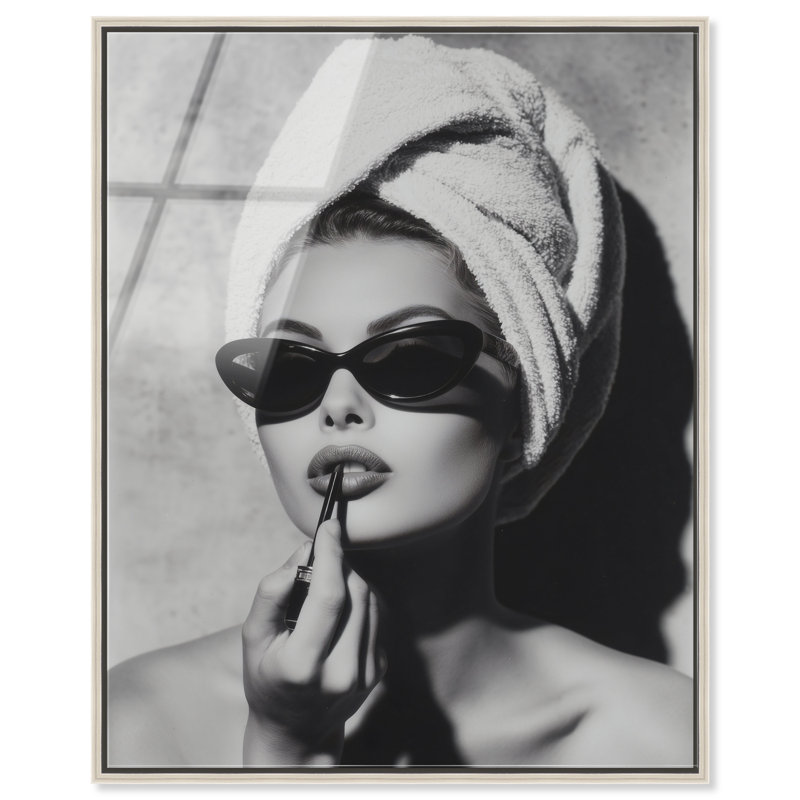 Retro Vanity Vibe Print, 21"H x 17"W, Silver Floater Frame