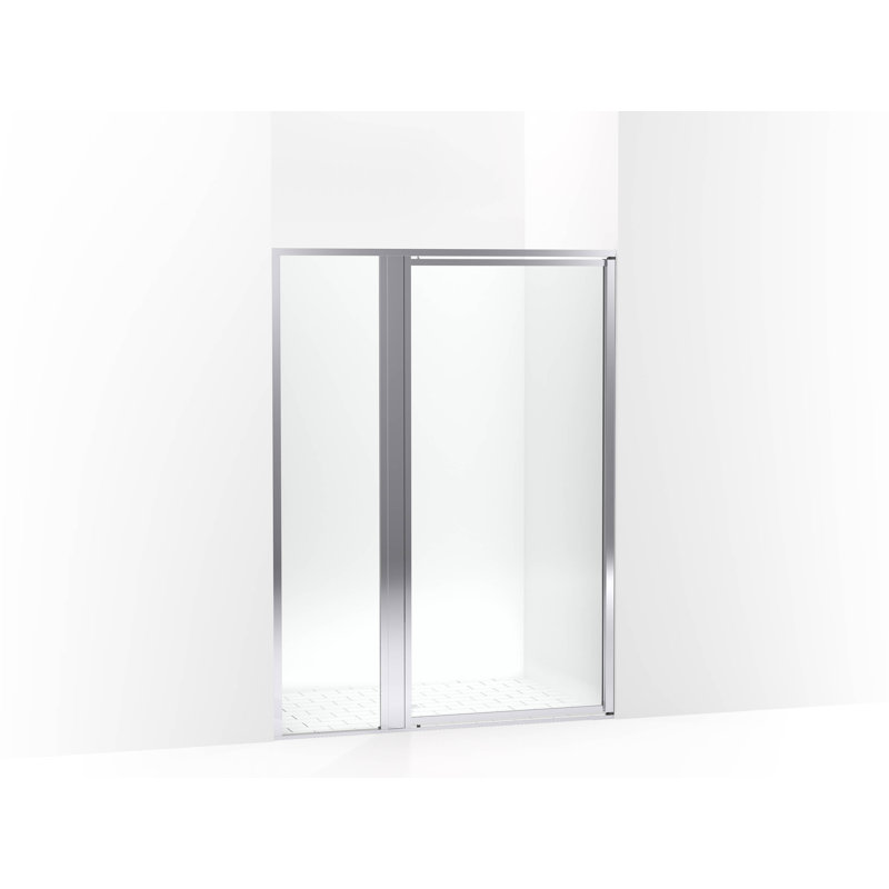 Attend 69" H Pivot Shower Door With 1/8"-Thick Glass, Silver