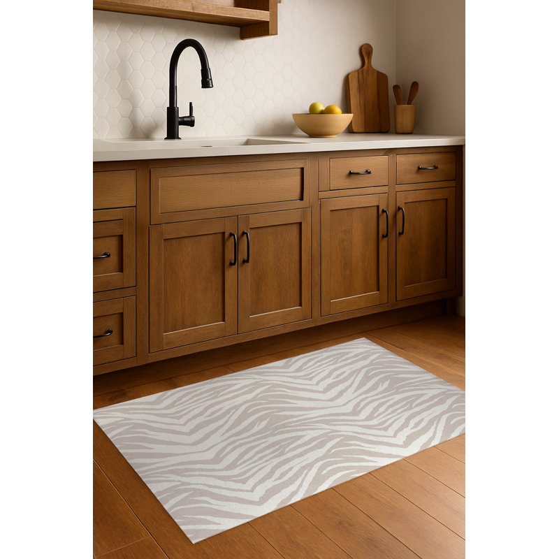 Tapis de cuisine Zebra Patch, Rectangle 4pi x 6 pi, Taupe