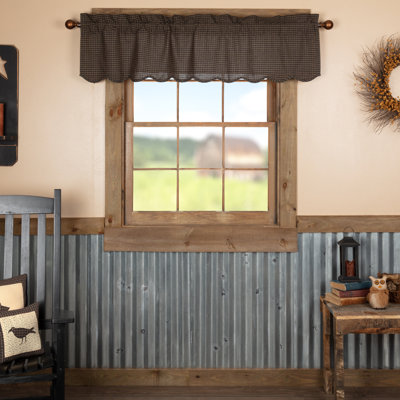 Kettle Grove Cotton Plaid Scalloped Window Valance