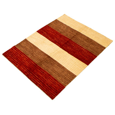 Tapis unique en laine noué à la main 5 pi 2 po x 6 pi 9 po cuivre foncé nouvel âge Ziegler