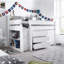 Lilly-Mai Single (3') 3 Drawer Mate's & Captain's Mid Sleeper Loft Bed Bed with Bookcase