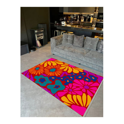 Tapis décoratif multicolore multicolore