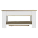 Austin 40" Wide Storage Table with 1 Extendable Shelf, 4 Legs and Lower Shelf