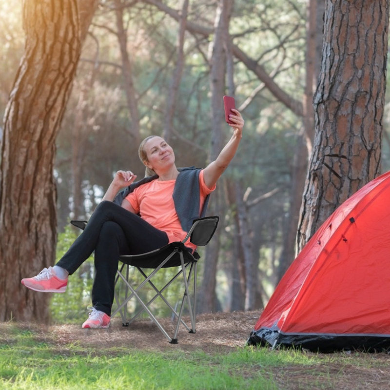 Chaise de camping pliante Shila, Gris