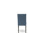 L'ensemble de salle à manger 5 pièces se compose d'une table en bois et de 4 chaises de cuisine en tissu de lin bleu minéral avec dossier rembourré - fini noir sablé-1082842302-1082842303-1094805964