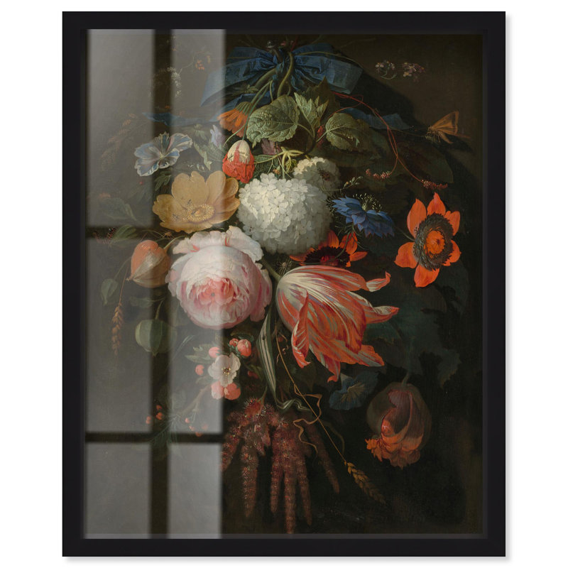 «Baroque Blooms Shadowbox Print» par Art Remedy, Noir, H 21 po x l 17 po