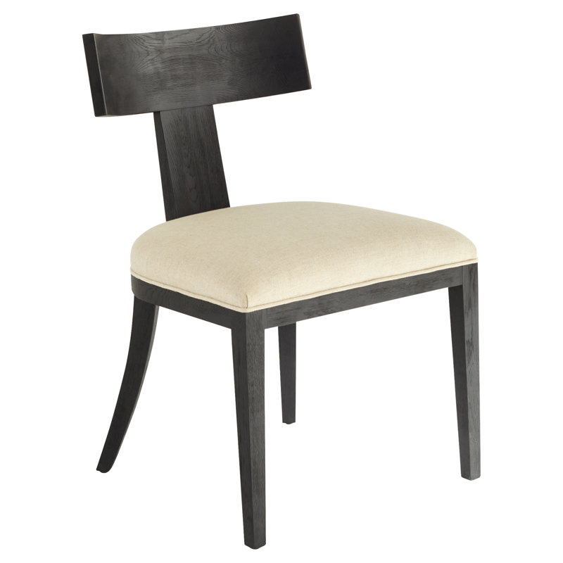 Chaise d'appoint à dossier bas en lin brun Sedia