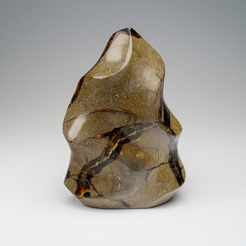 Polished Septarian Flame Freeform From Madagascar (1.2 Lbs)