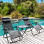 Granita 151cm Long Reclining Single Chaise with Cushions and Table
