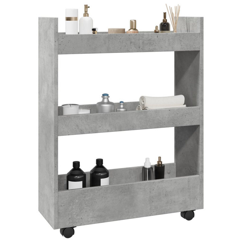 Narrow Serving Cart, Concrete Grey
