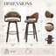 Wessels 40 po H Tabouret de bar pivotant rétro en bois brun foncé-125262713-125262714
