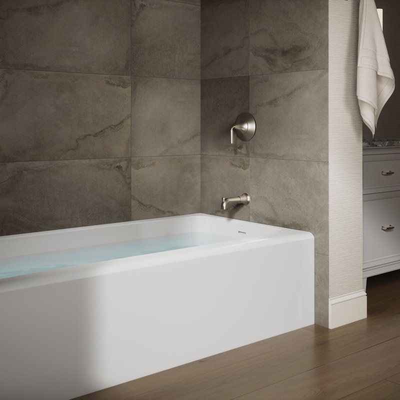 Avec 72 In. X 36 In. Alcove Bath, Left Drain, Right, White