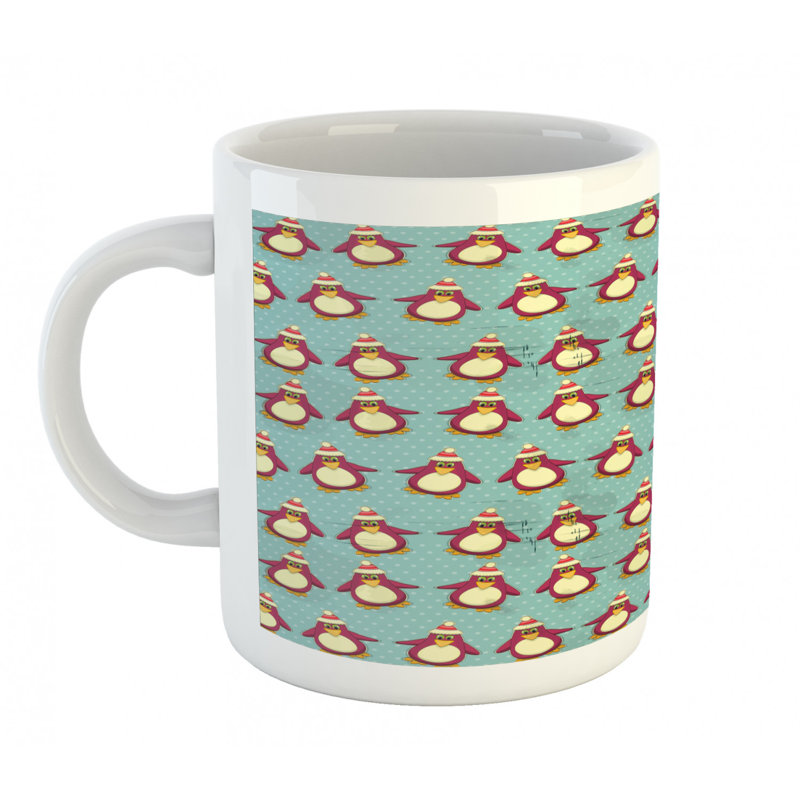 Grande tasse à café amusante penguins