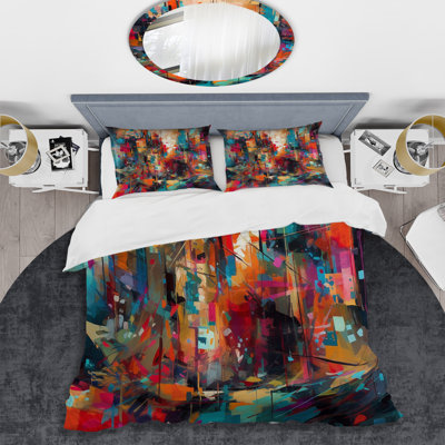 Ensemble de housse de couette en microfibre / polyester Exploration Abstracted Tranquility II Bedding