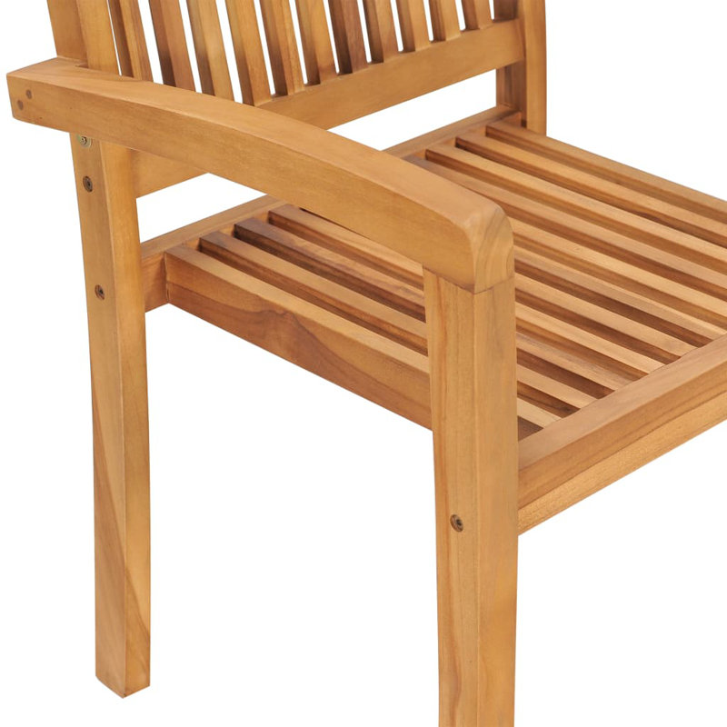 Chaise de patio en teck avec coussins Dorathy, Vert
