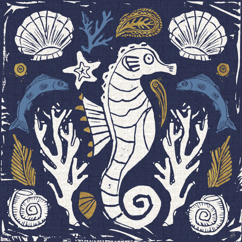 Primitive Sea VI Dark by Daphne Brissonnet - Wrapped Canvas Print, 76cm H x 76cm W