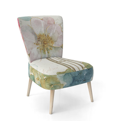 Upholstered Floral Side Chair - Modern floral Accent Chair