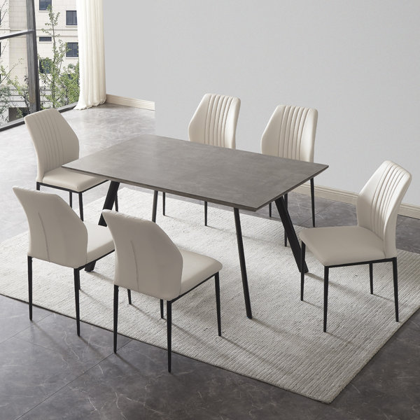 George Oliver Metal Base Dining Table | Wayfair