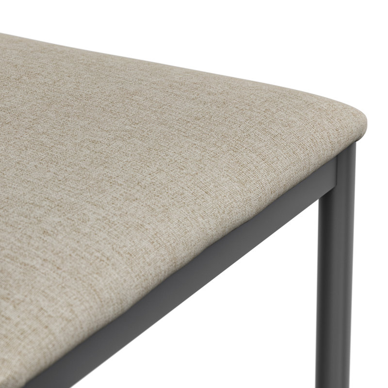 Marhill 18.1cm H Upholstered Side Chair, 4, Matte Black, Beige Fabric