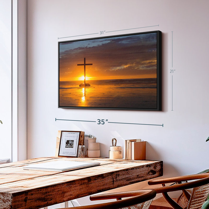 «Cross Sunset Canvas Print», H 21 po x l 31 po